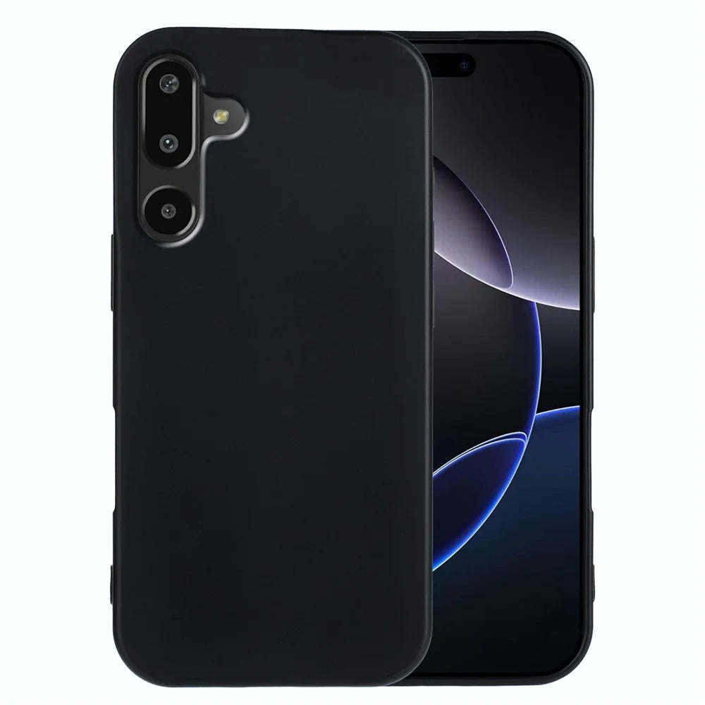 For Samsung Galaxy M16 5G / Galaxy F16 5G TPU Case Soft Matte Anti-Fingerprint Phone Back Cover - Black - 1