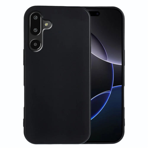 For Samsung Galaxy M16 5G / Galaxy F16 5G TPU Case Soft Matte Anti-Fingerprint Phone Back Cover - Black - 1