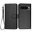 For Google Pixel 9 Pro XL / Google Pixel 10 Pro XL Wallet Case with Strap Carbon Fiber Texture Leather Mobile Cover - Black - 1