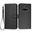 For Nothing Phone (3a) Wallet Case with Strap Carbon Fiber Texture Leather Mobile Cover - Black - 1