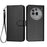 For Nothing Phone (3a) Pro Wallet Case with Strap Carbon Fiber Texture Leather Mobile Cover - Black - 1
