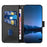 For Samsung Galaxy A56 5G Wallet Case with Strap Carbon Fiber Texture Leather Mobile Cover - Black - 3