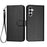 For Samsung Galaxy A14 4G / Galaxy A14 5G Wallet Case with Strap Carbon Fiber Texture Leather Mobile Cover - Black - 1