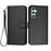 For Samsung Galaxy A34 5G Wallet Case with Strap Carbon Fiber Texture Leather Mobile Cover - Black - 1