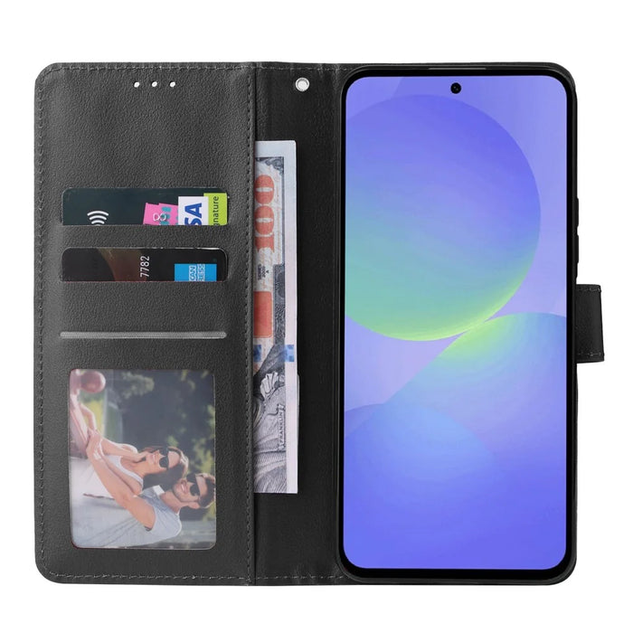 For Samsung Galaxy A36 5G Case Wallet Stand View PU Leather Phone Cover - Black - 2