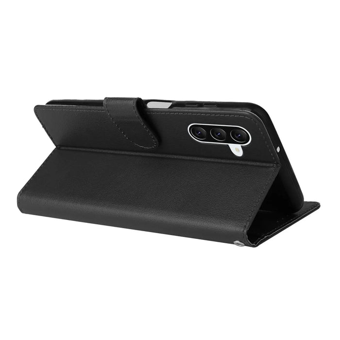 For Samsung Galaxy A36 5G Case Wallet Stand View PU Leather Phone Cover - Black - 3