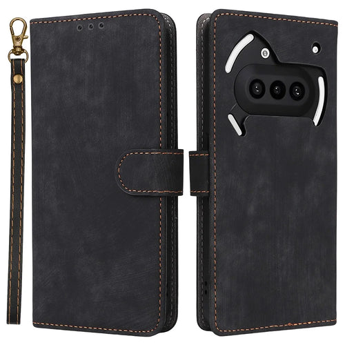 For Nothing Phone (3a) Case Wallet RFID Blocking PU Leather Cover Viewing Stand - Black - 1