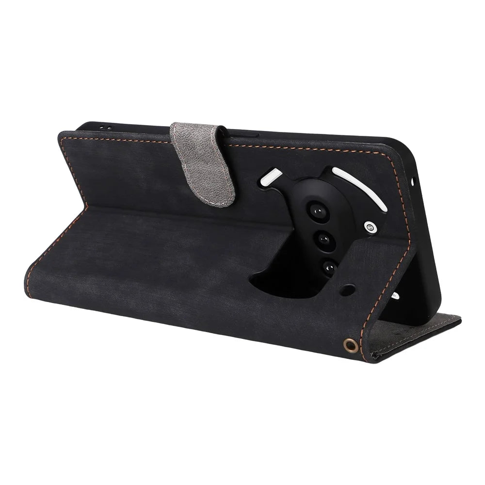 For Nothing Phone (3a) Case Wallet RFID Blocking PU Leather Cover Viewing Stand - Black - 5