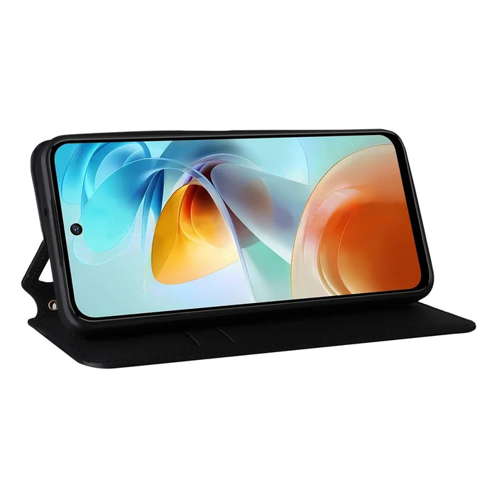 For ZTE nubia Music 2 Case Wallet Rhombus Imprinted Leather Phone Cover - Black - 4