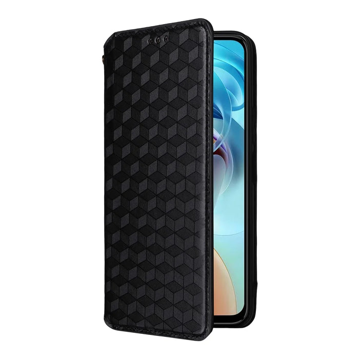 For ZTE nubia Music 2 Case Wallet Rhombus Imprinted Leather Phone Cover - Black - 6