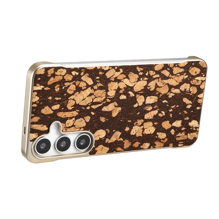 For Samsung Galaxy S25 Phone Magnetic Case Embossed Pattern PC Mobile Cover - Granule Black - 6