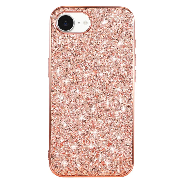 For iPhone 17e / 16e Case TPU + PC Sparkling Glitter Phone Back Cover - Rose Gold - 2