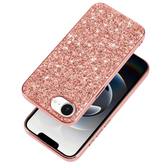 For iPhone 17e / 16e Case TPU + PC Sparkling Glitter Phone Back Cover - Rose Gold - 6