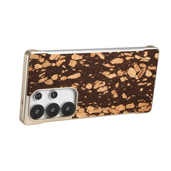 For Samsung Galaxy S25 Ultra Phone Magnetic Case Embossed Pattern PC Mobile Cover - Granule Black - 6