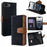 For iPhone 17e / 16e Case RFID Blocking Color Splicing PU Leather Wallet Phone Cover - Black - 1