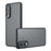 For Samsung Galaxy S25 Edge Case Skin-Touch TPU + PC Matte Phone Back Cover, Transparent Black - 1