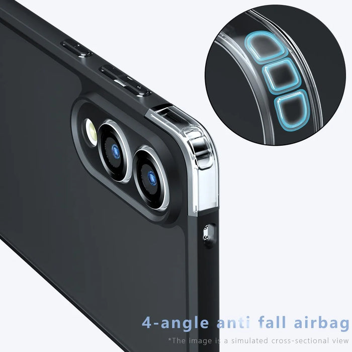 For Samsung Galaxy S25 Edge Case Skin-Touch TPU + PC Matte Phone Back Cover, Transparent Black - 4