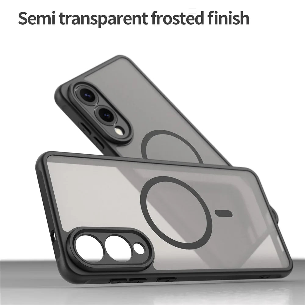 For Samsung Galaxy S25 Edge Magnetic Case Anti Drop PC + TPU Phone Cover - Black - 4