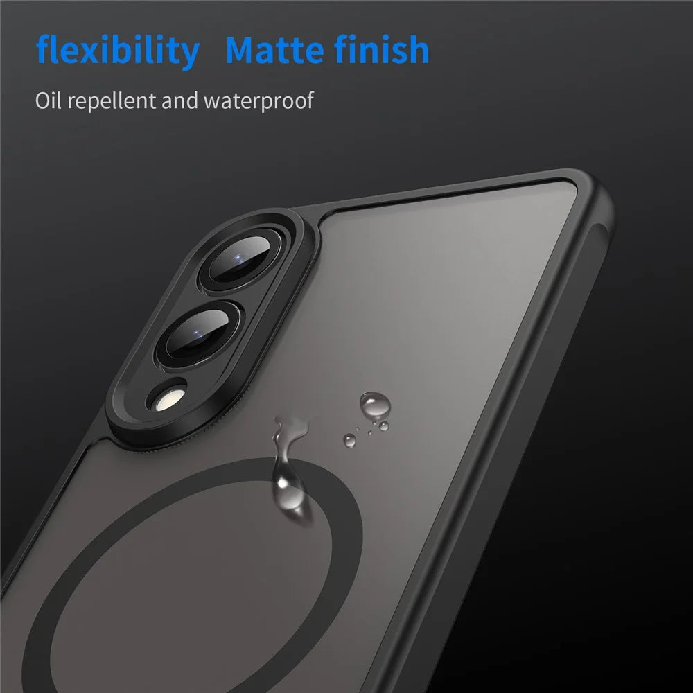 For Samsung Galaxy S25 Edge Magnetic Case Anti Drop PC + TPU Phone Cover - Black - 6