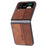 AZNS For Samsung Galaxy Z Flip4 5G Imprinted Pattern Folding Phone Case PU Leather Coated Hard PC Back Cover - Brown - 2