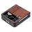 AZNS For Samsung Galaxy Z Flip4 5G Imprinted Pattern Folding Phone Case PU Leather Coated Hard PC Back Cover - Brown - 3