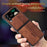 AZNS For Samsung Galaxy Z Flip4 5G Imprinted Pattern Folding Phone Case PU Leather Coated Hard PC Back Cover - Brown - 5