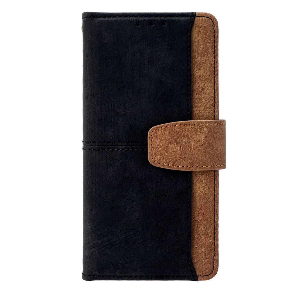 For vivo X200 Pro 5G Case RFID Blocking Color Splicing PU Leather Wallet Phone Cover - Black - 2