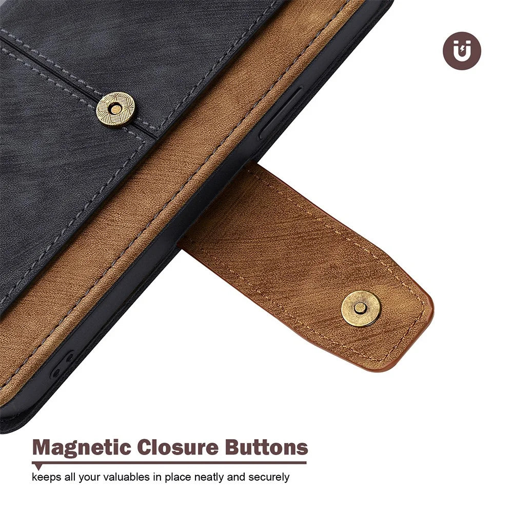 For OnePlus Ace 5 Pro 5G  /  Ace 5 5G Case RFID Blocking Color Splicing PU Leather Wallet Phone Cover - Black - 7