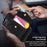 For iPhone 16 Pro Max Case Mirror Design Card Slots Leather Back Cover with Shoulder Strap - Black - 5