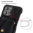 For iPhone 16 Pro Max Case Mirror Design Card Slots Leather Back Cover with Shoulder Strap - Black - 7