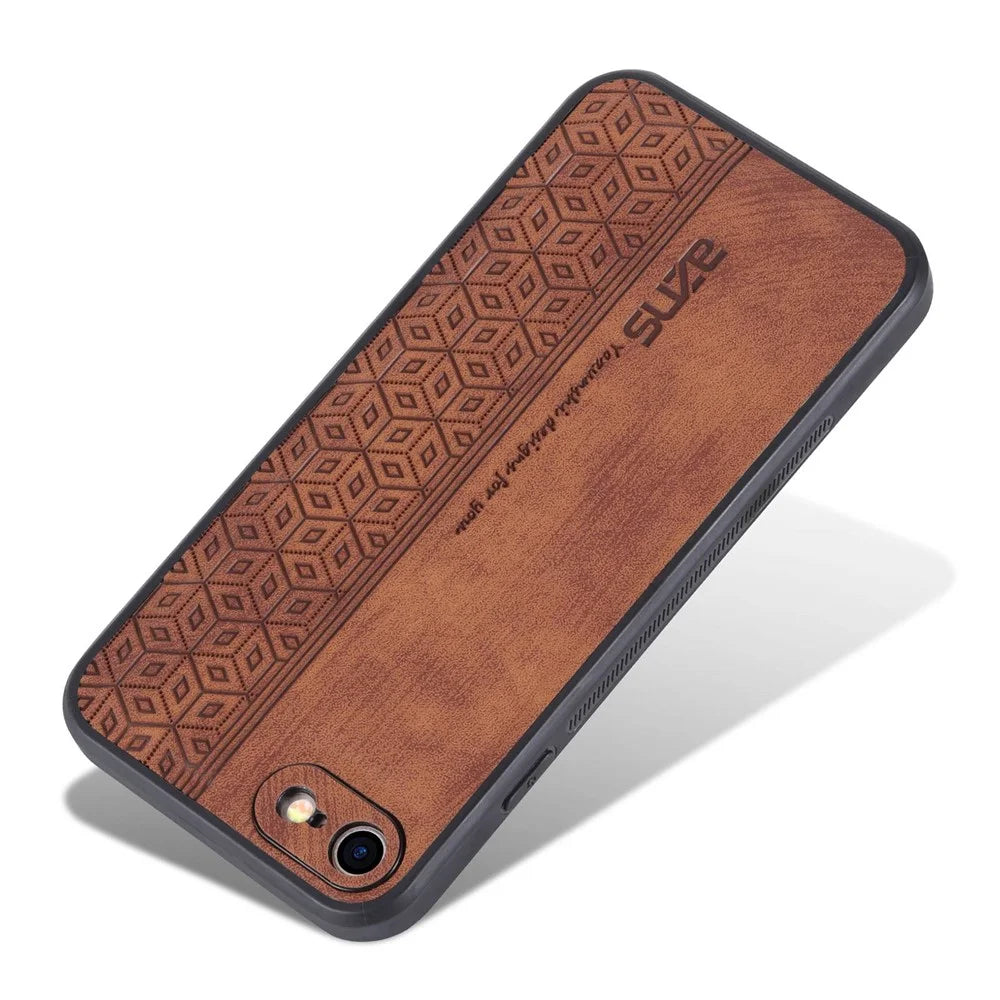 AZNS For iPhone 7 / 8 4.7 inch / SE (2020) / SE (2022) Imprinted Pattern Phone Case Drop-proof PU Leather Coated TPU Cover - Brown - 3