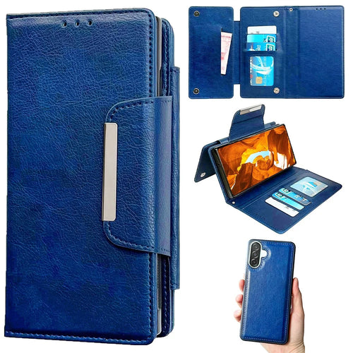 For Samsung Galaxy A36 5G Case Detachable PU Leather 2 in 1 Magnetic Wallet Phone Cover - Sapphire - 1