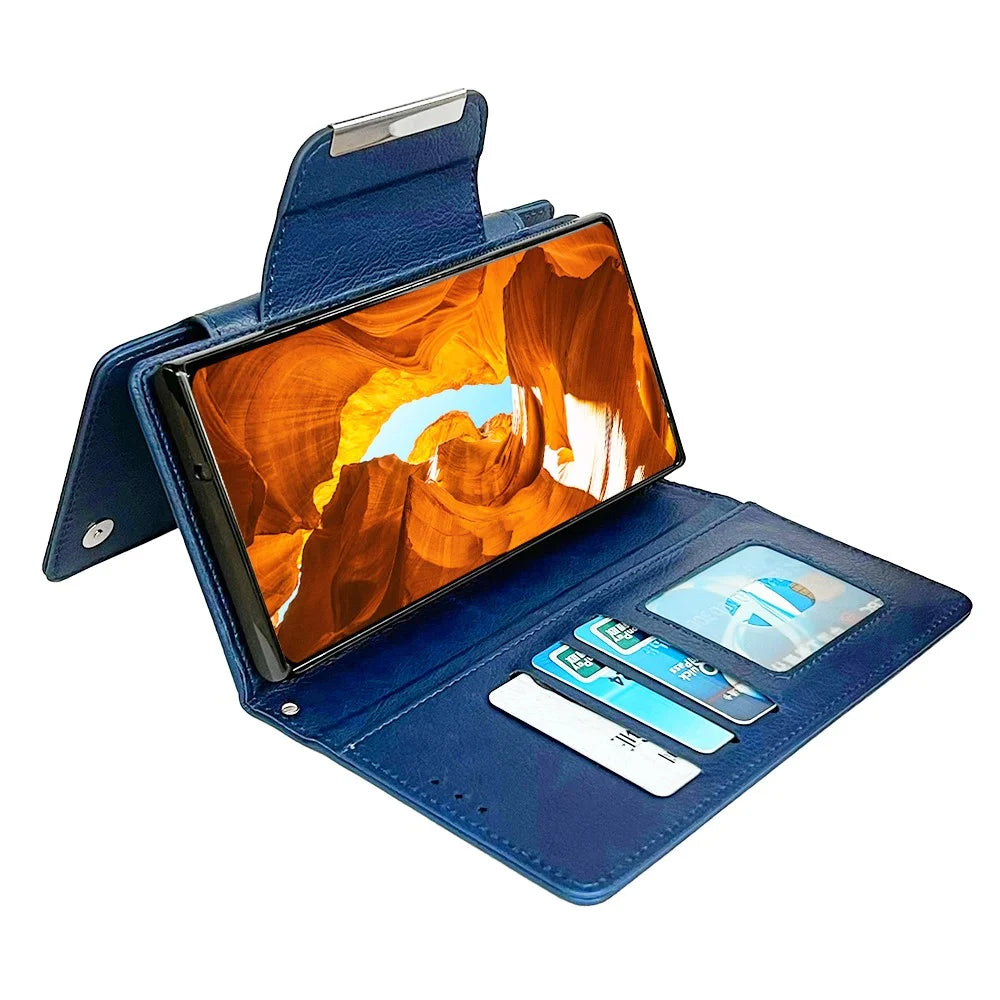 For Samsung Galaxy A36 5G Case Detachable PU Leather 2 in 1 Magnetic Wallet Phone Cover - Sapphire - 4