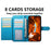 For iPhone 17e / 16e Wallet Phone Case with 8 Card Slot Stand PU Leather Folio Flip Cover - Sky Blue - 4