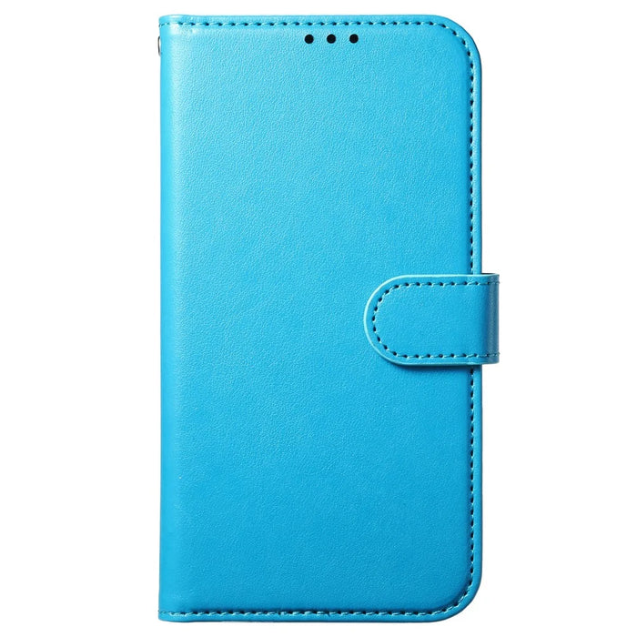 For iPhone 17e / 16e Wallet Phone Case with 8 Card Slot Stand PU Leather Folio Flip Cover - Sky Blue - 5