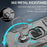 For iPhone 16 Case Rotatable Ring Kickstand PC + TPU Shockproof Phone Cover - Titanium Grey - 2