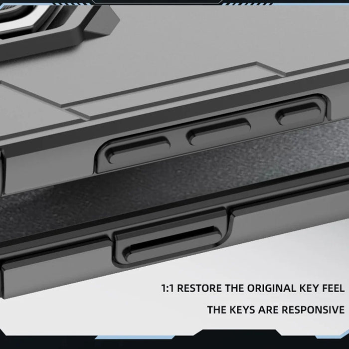 For iPhone 16 Case Rotatable Ring Kickstand PC + TPU Shockproof Phone Cover - Titanium Grey - 4