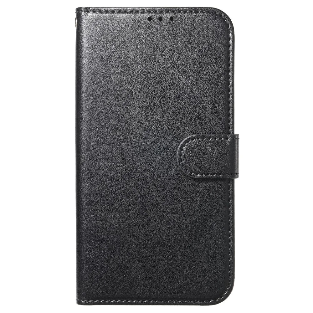 For iPhone 16 Wallet Phone Case with 8 Card Slot Stand PU Leather Folio Flip Cover - Black - 5