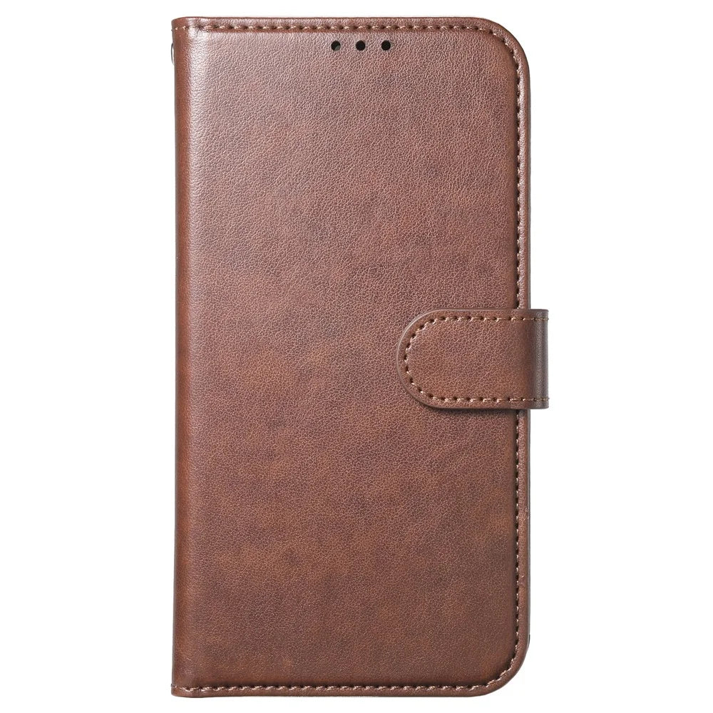 For iPhone 16 Pro Wallet Phone Case with 8 Card Slot Stand PU Leather Folio Flip Cover - Coffee - 5