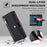 For iPhone 14 Pro Case Zipper Pocket Wallet Leather Phone Cover with 2 Straps - Black - 7