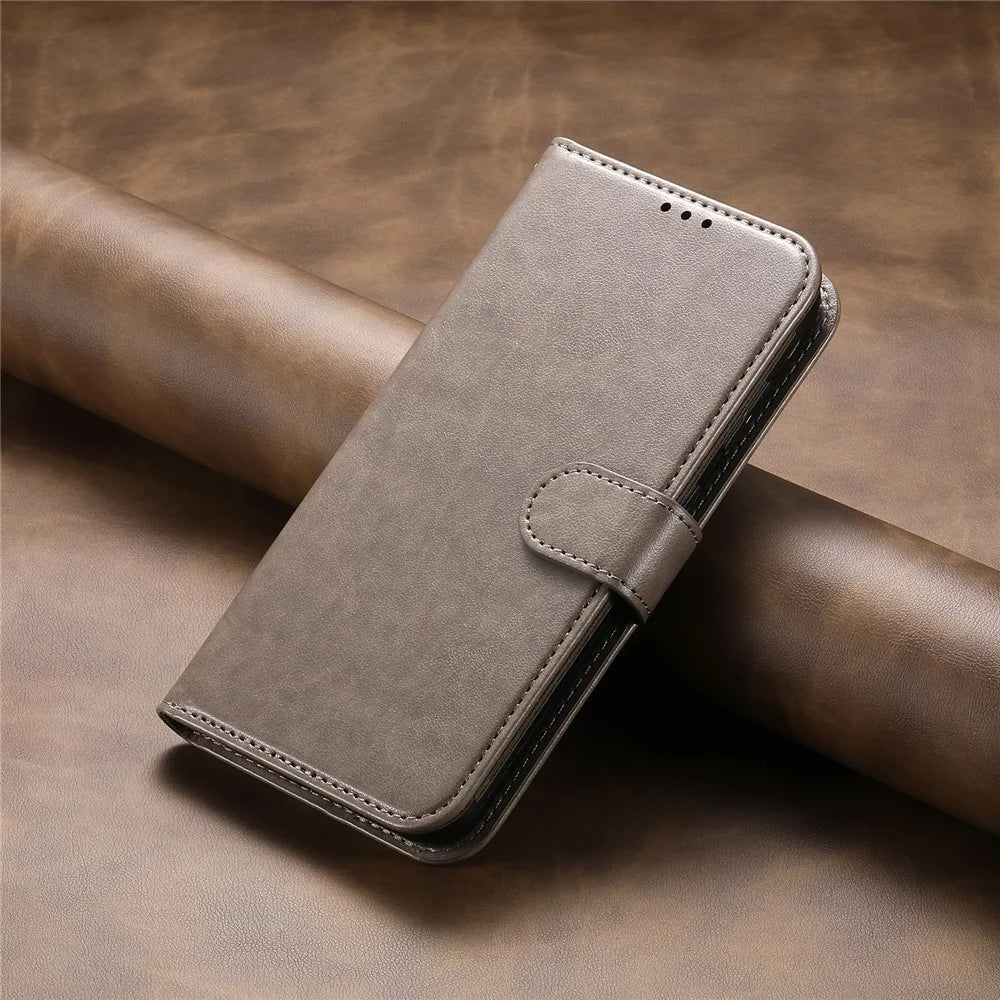For Google Pixel 9a Wallet Phone Case with 8 Card Slot Stand PU Leather Folio Flip Cover - Grey - 7