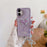 For iPhone 16 Case with Strap Rhinestone Decor Butterfly Design TPU + PC Phone Back Cover - Purple - 1