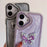For iPhone 16 Case with Plush Ball Strap Rhinestone Decor Butterfly Design TPU + PC Phone Back Cover - Pink - 2