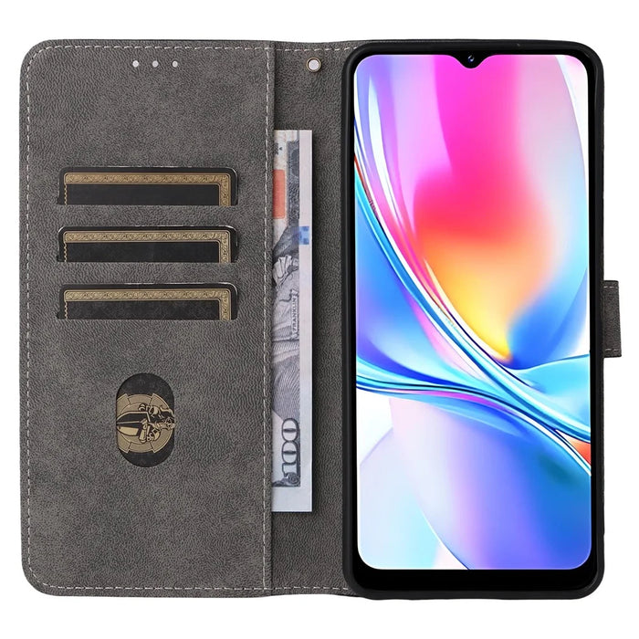 For ZTE Blade A35e (EU) (Z2466) Case Wallet RFID Blocking PU Leather Cover Viewing Stand with Strap - Black - 2
