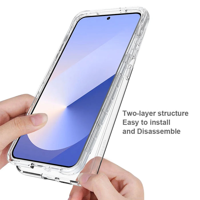 For Samsung Galaxy S25 Edge Case TPU PC 2 in 1 Dropproof Clear Phone Cover - 2
