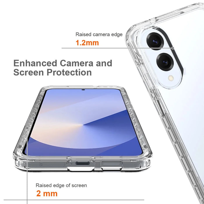 For Samsung Galaxy S25 Edge Case TPU PC 2 in 1 Dropproof Clear Phone Cover - 4