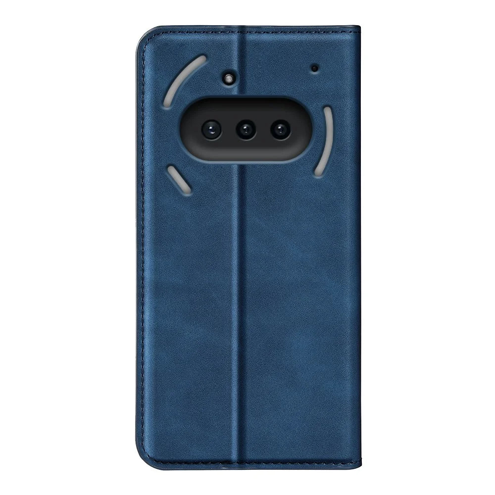 For Nothing Phone (3a) Case Skin Touch Leather Wallet Phone Cover - Blue - 5