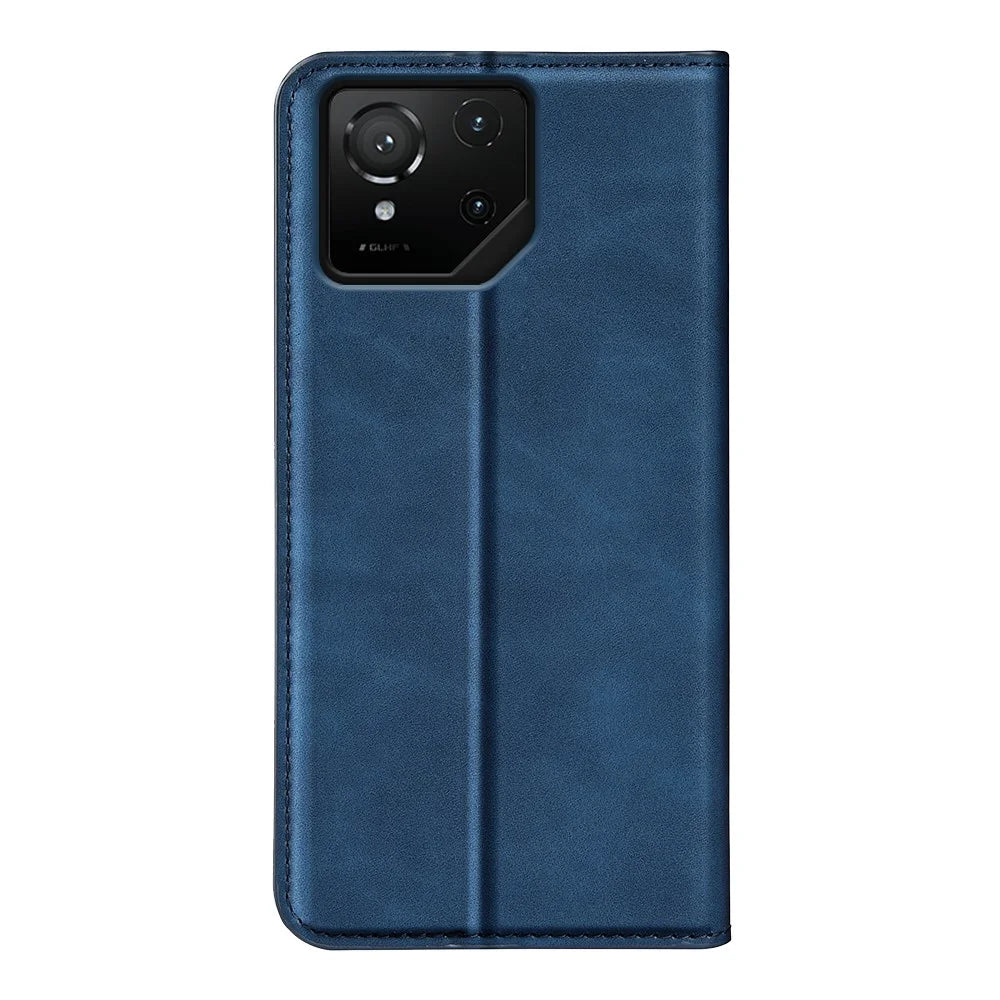For Asus ROG Phone 9 Pro 5G Case Skin Touch Leather Wallet Phone Cover - Blue - 5
