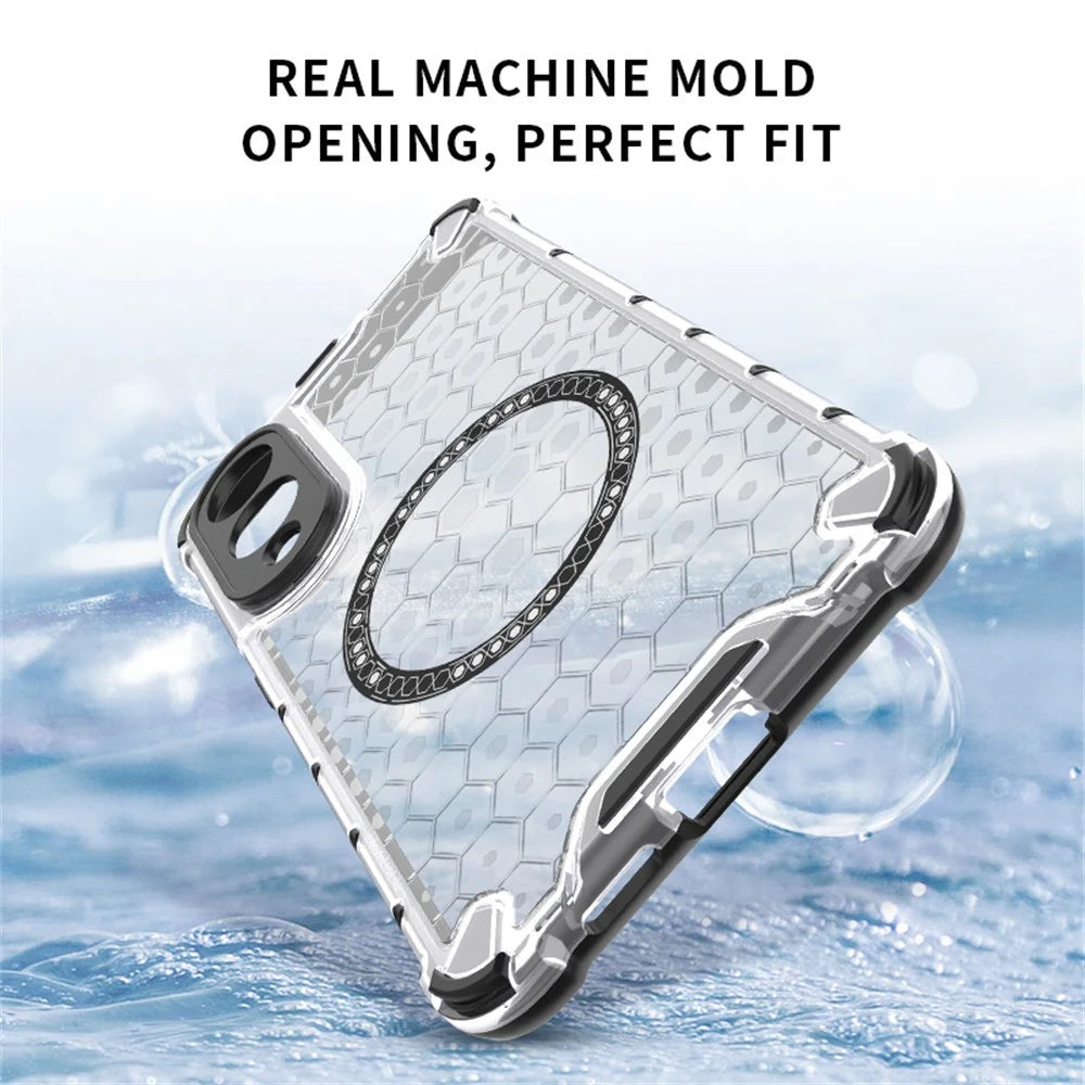 For Samsung Galaxy S25 Edge Magnetic Case Honeycomb Design TPU + PC Phone Cover - Grey - 5