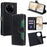 For Realme 14 Pro 5G Case Leather Wallet Phone Cover with Straw Hat Magnetic Clasp - Black - 1